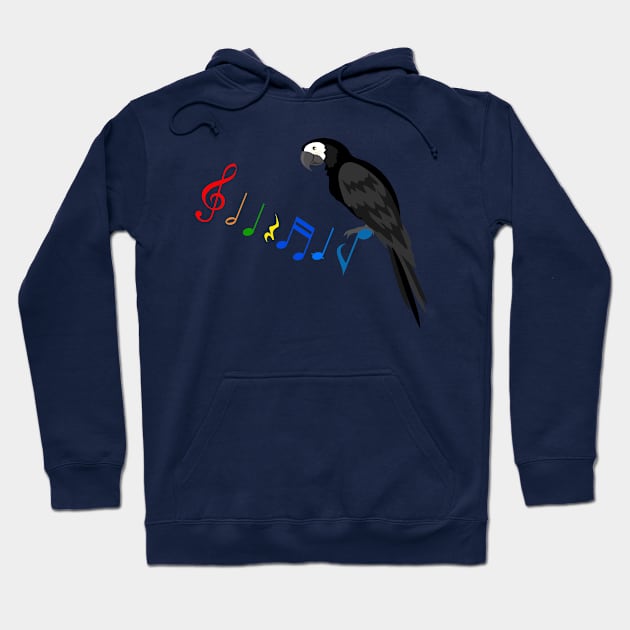 Tropical Parrot with Colorful Musical Notes Hoodie by Syressence